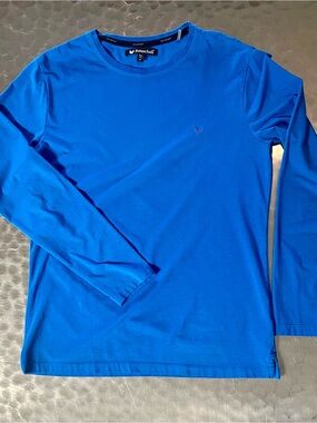 Buttercloth Icy Cotton Premium Long Sleeve T-Shirt Bright Blue Size SMALL SLIM